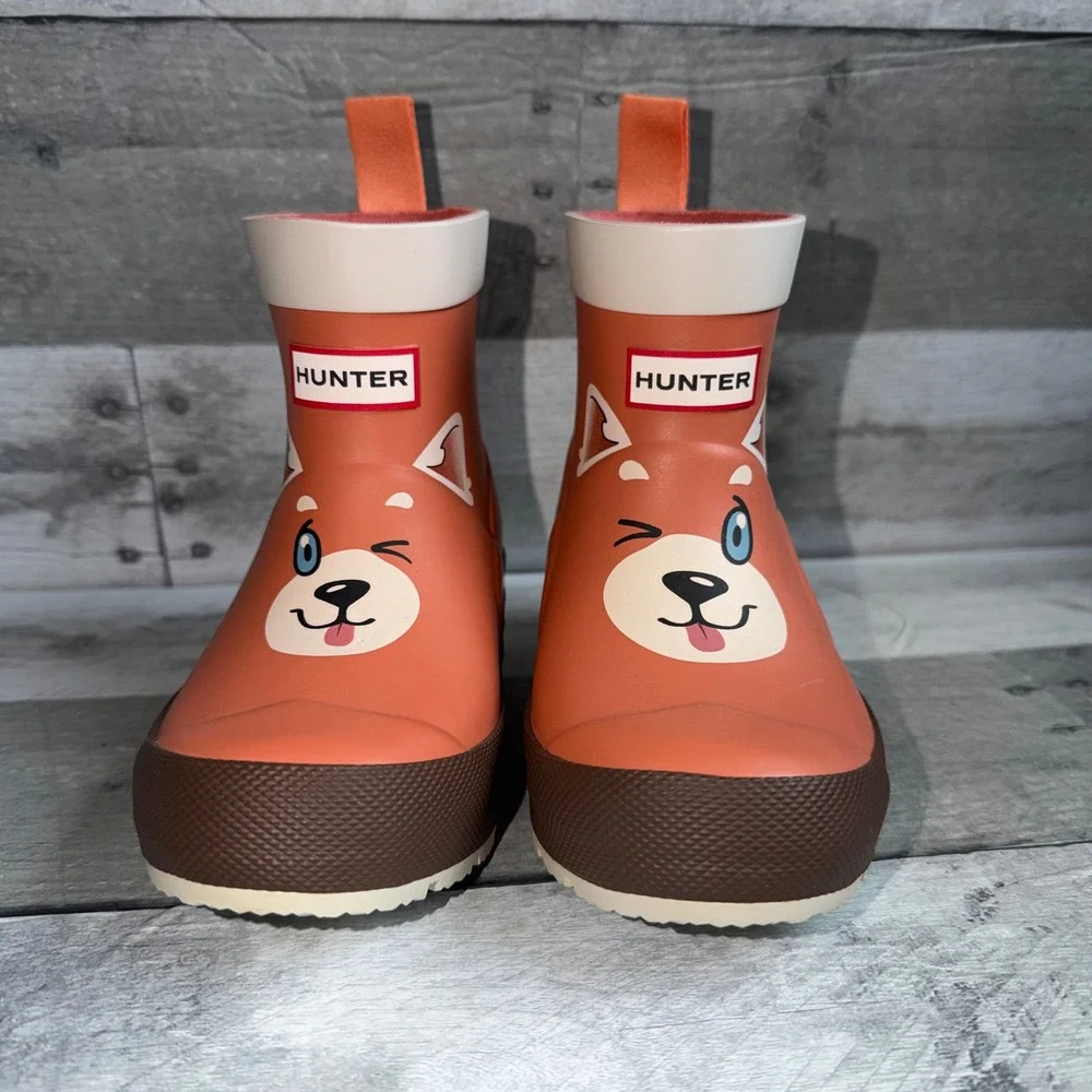 Hunter Kids First Classic Red Panda Rain Boots Orange US B10/G11